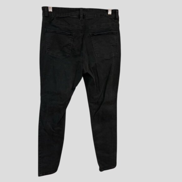 Eileen Fisher Organic Cotton Mid Rise Black Skinny Denim Jeans - Picture 5 of 11